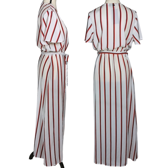 Stone Row ez Days Striped Faux Wrap Maxi Dress NWT Size M - Picture 5 of 12